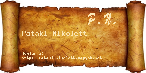 Pataki Nikolett névjegykártya